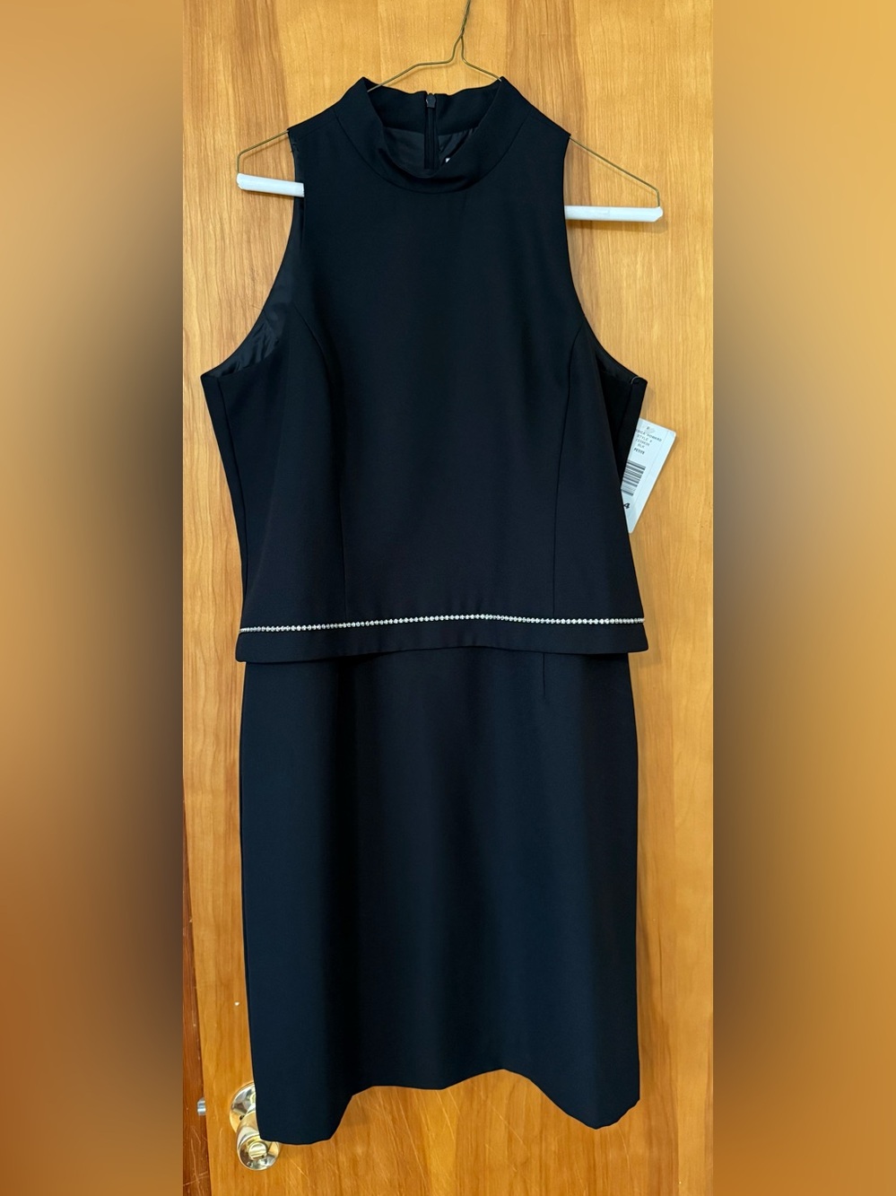 Jessica Howard Black Dress with Rhinestone Trim